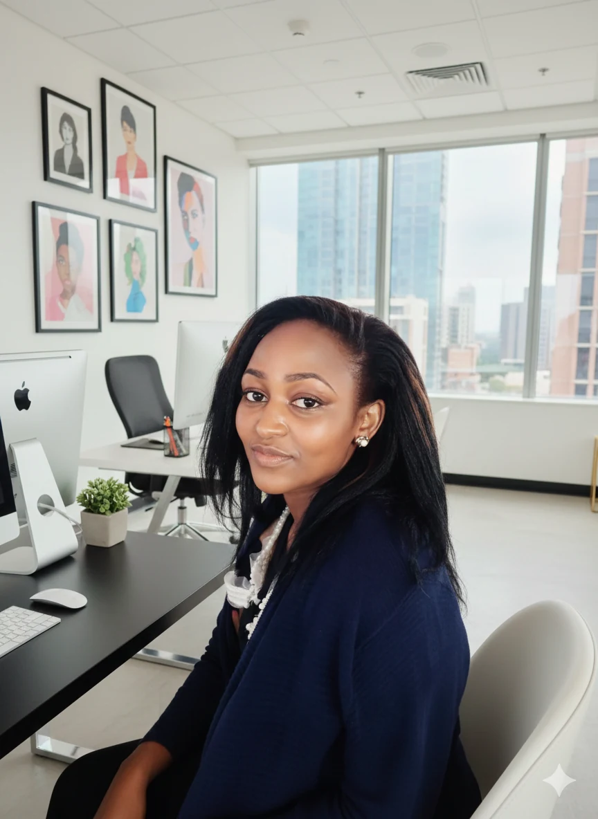 Stephanie Kioko in a professional office setting