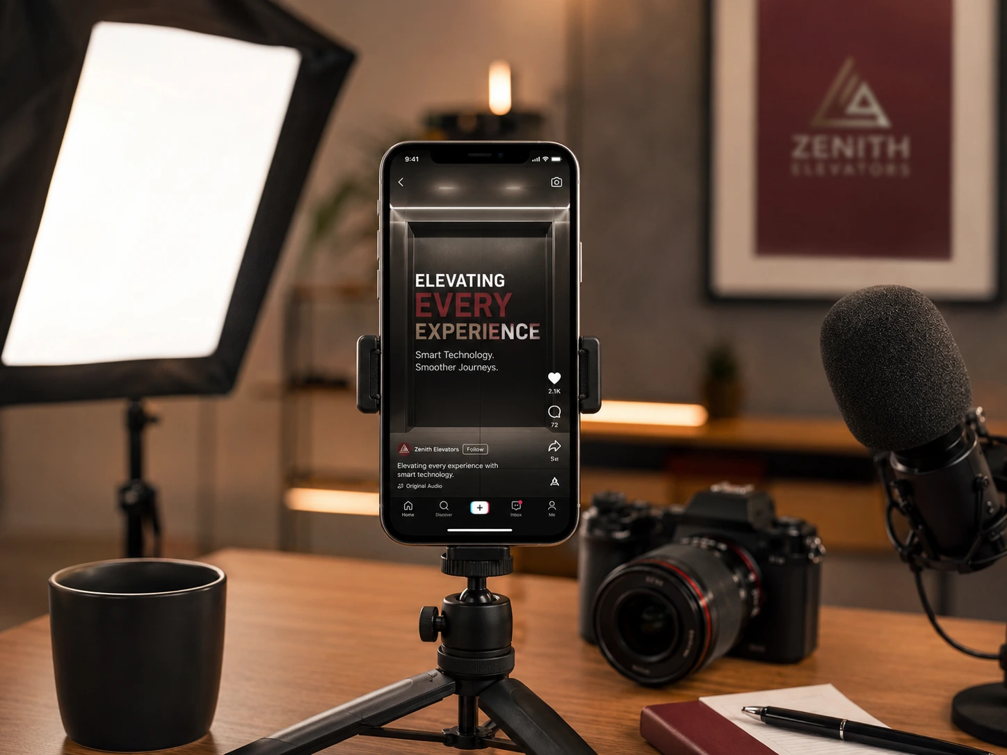 A polished short-form content recording setup displayed as part of Stephanie’s portfolio work